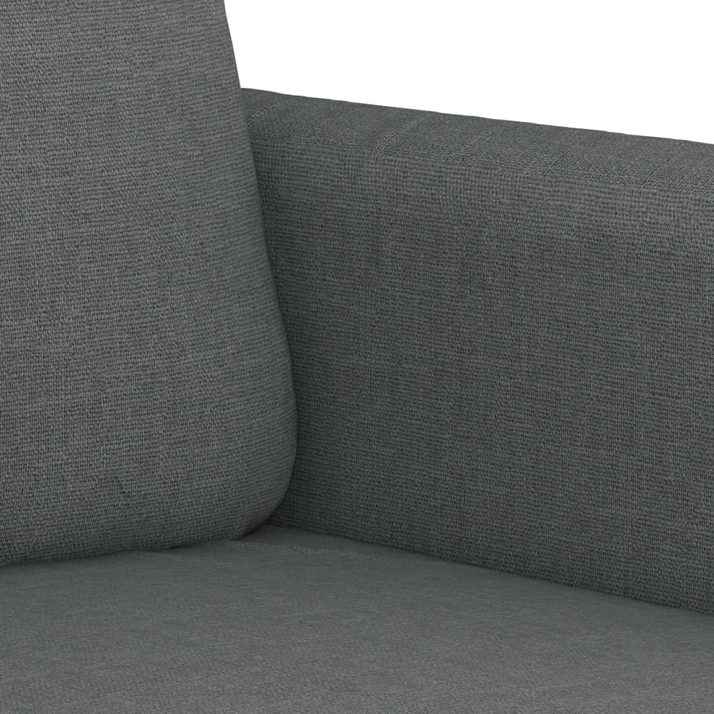 3-tlg. Sofagarnitur mit Kissen Braun Stoff
