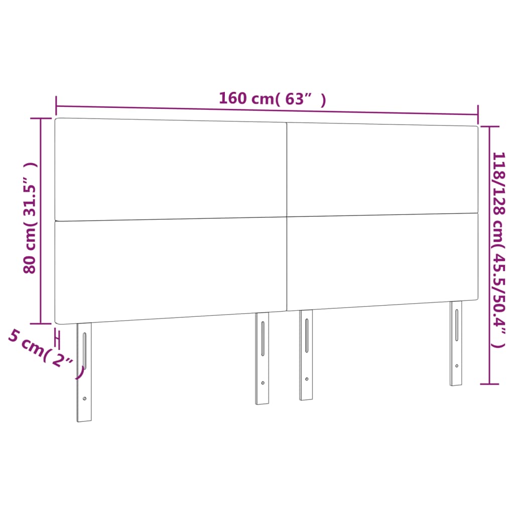 Kopfteil Hellgrau 80x5x118/128 cm Samt