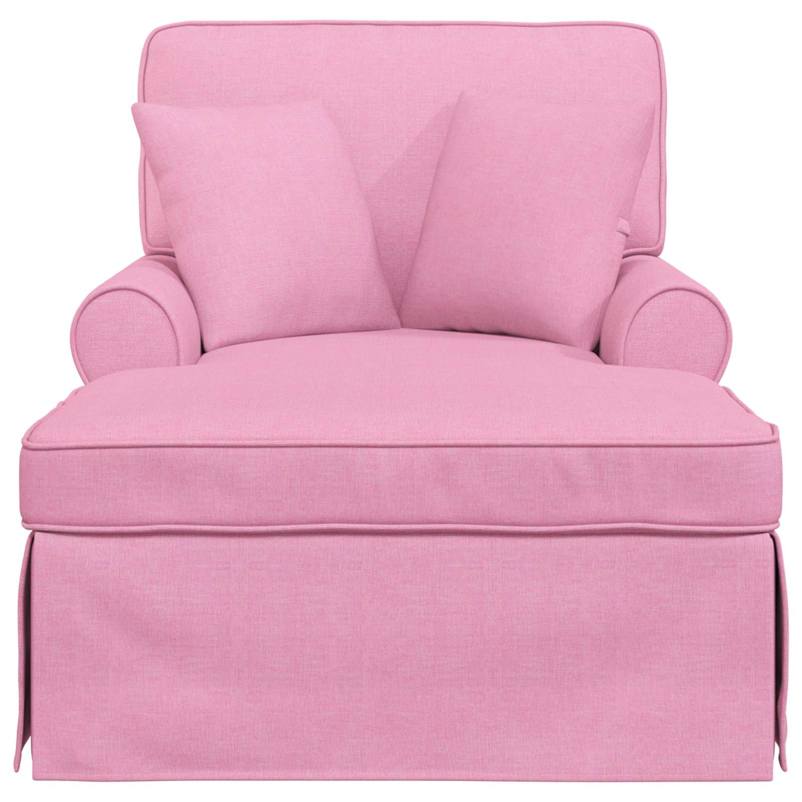 Chaise Lounge mit Rock mit Kissen 3 pcs Hellgrau Stoff