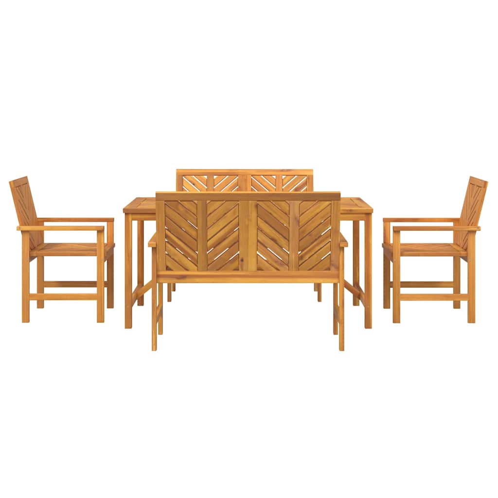 Garten Essgruppe 3 Stk. Braun Massivholz Akazie