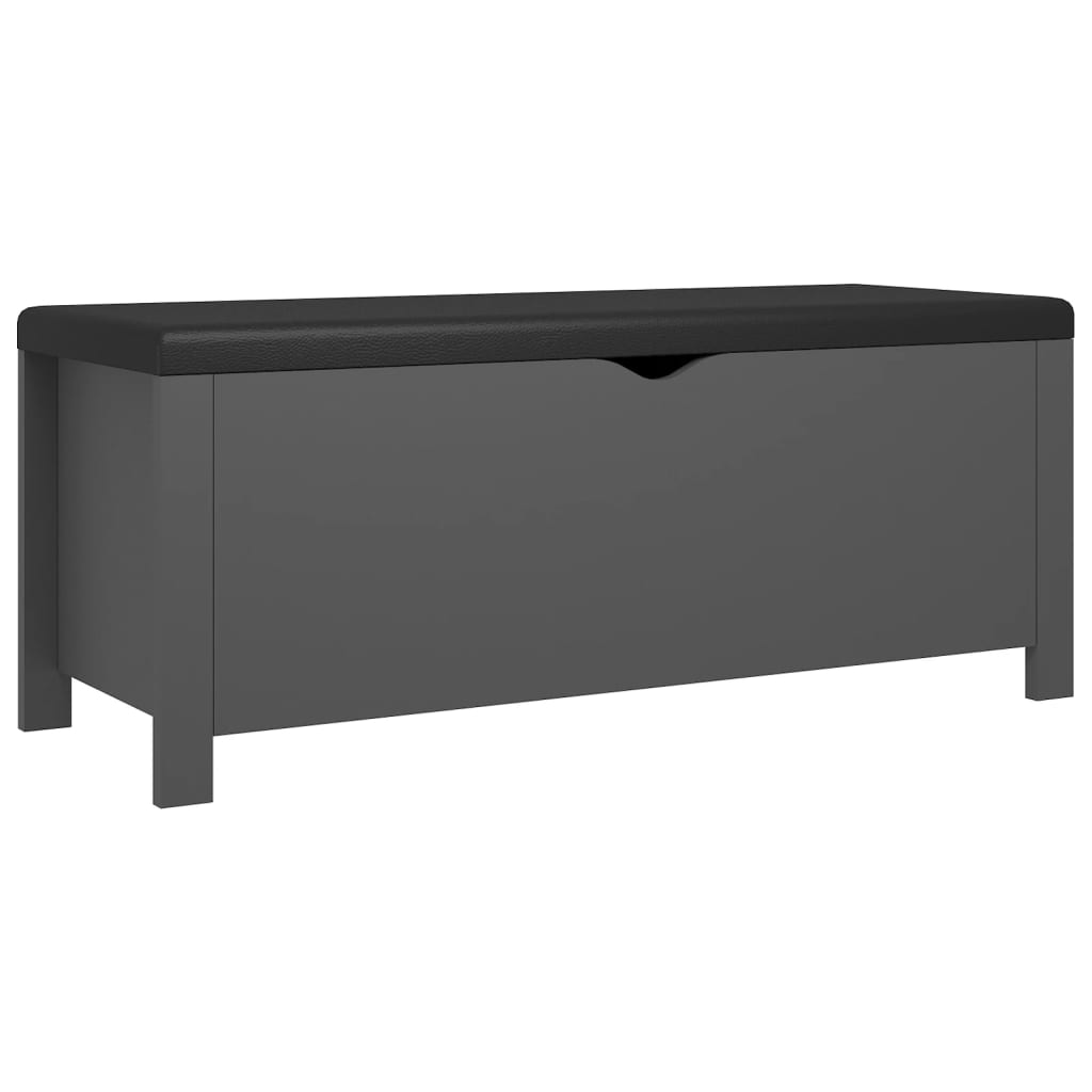 Aufbewahrungsbox mit Kissen Grau 105x40x45 cm