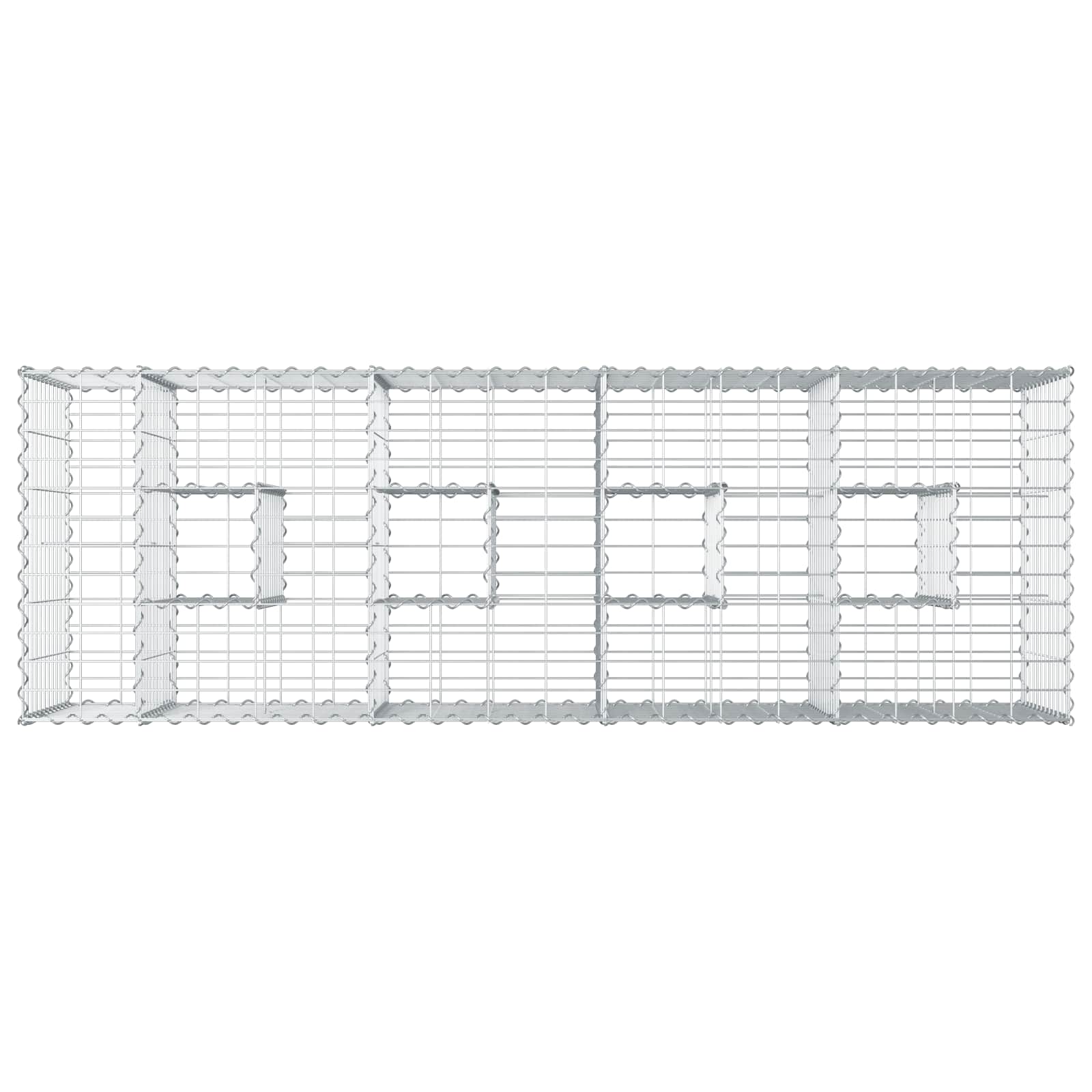 Gabionen Hochbeet 2 pcs Silber 260 x 60 x 55 cm