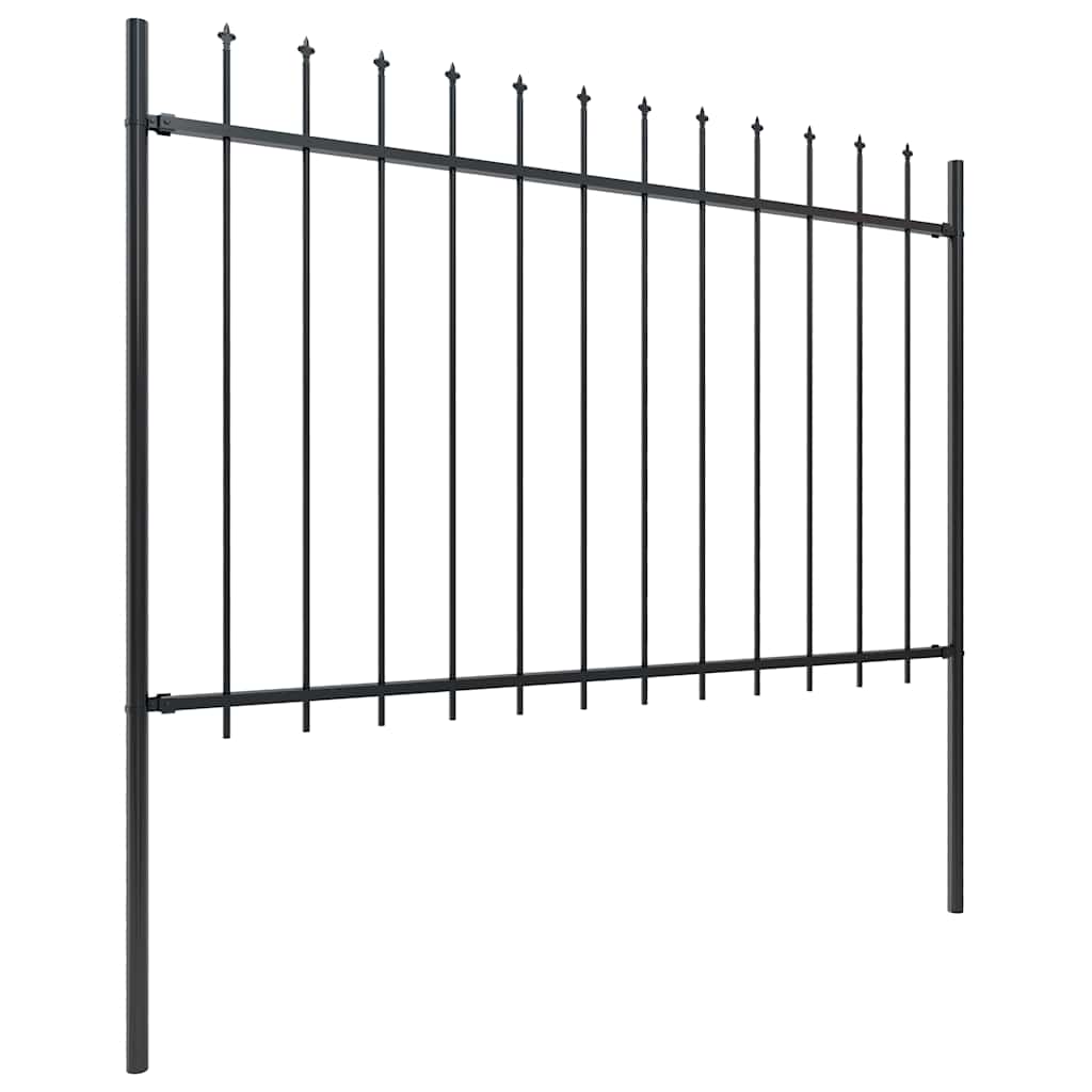 Gartenzaun Woerden mit Speerspitze Stahl 181 x 60 cm Schwarz