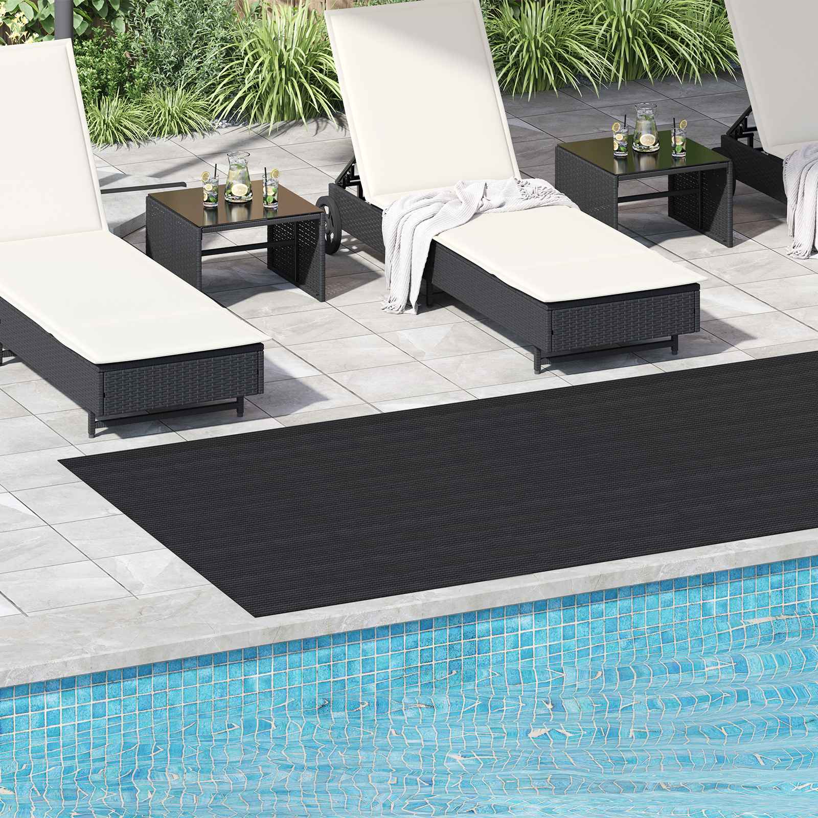 Bodenbelag Schwarz 1 x 2 m Gummi