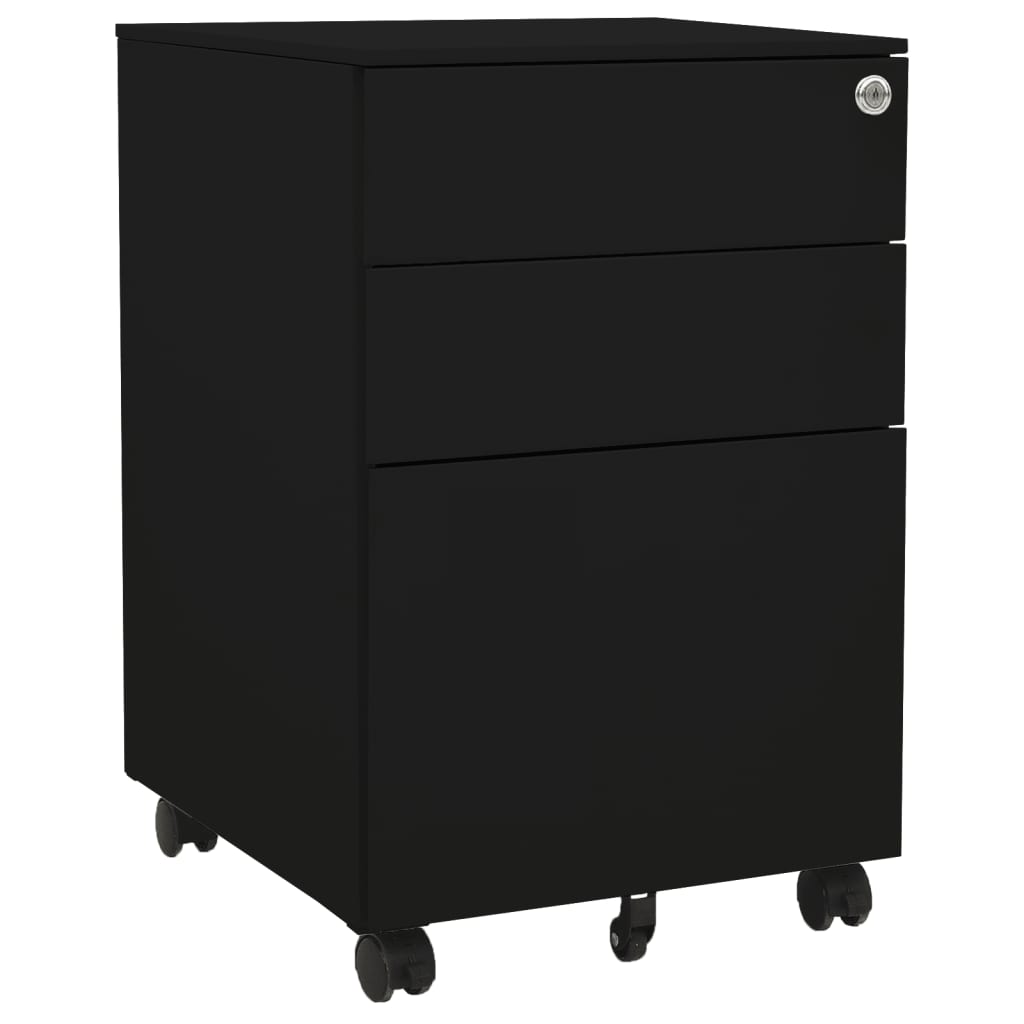 Aktenschrank mit Rollen Weiß 39x45x60 cm Stahl
