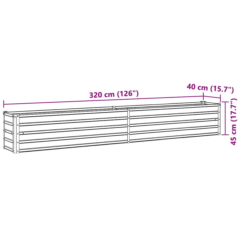 Garten-Hochbeet Verzinkter Stahl 240x80x77 cm Grün