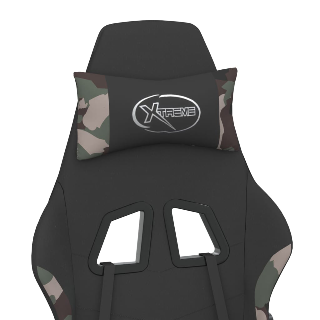Gaming-Stuhl mit Massagefunktion Schwarz und Creme Stoff