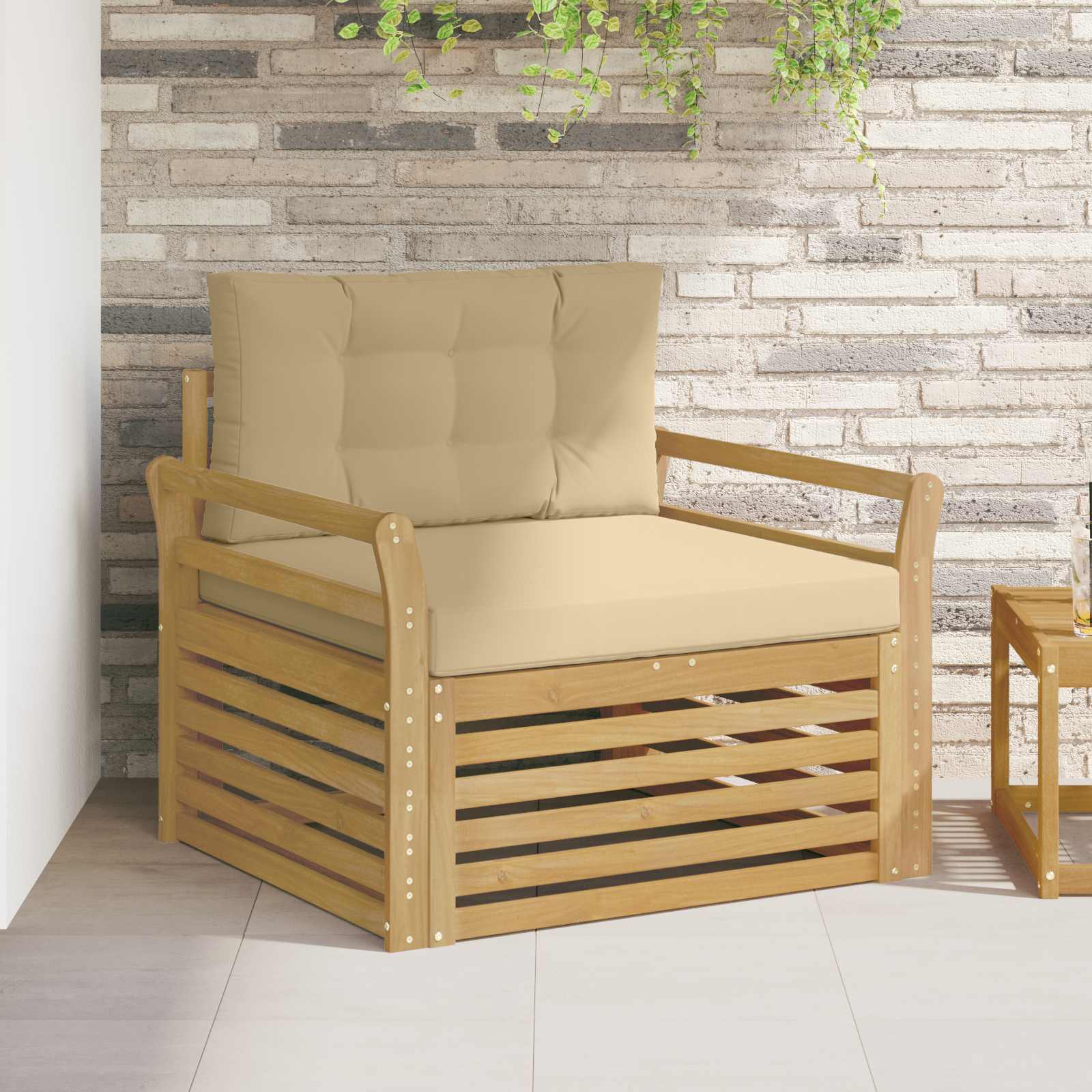 2 Stück Outdoor-Sofa Natur
