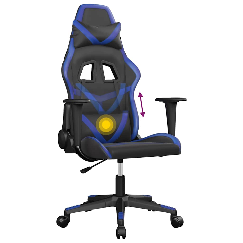 Gaming-Stuhl mit Massagefunktion Schwarz und Grün Kunstleder
