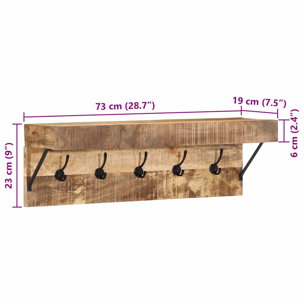 Garderobenständer Braun 73 x 19 x 23 cm Massivholz Mango