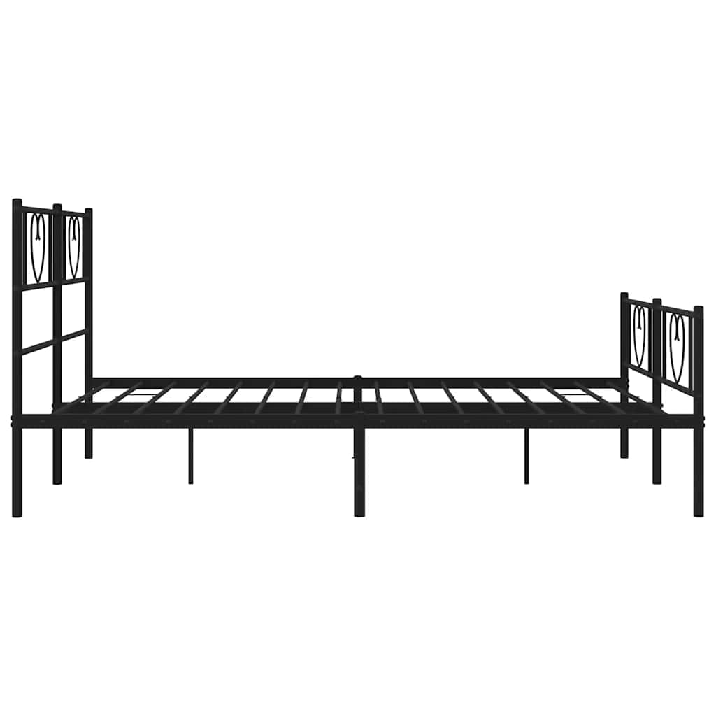 Bettgestell mit Kopfteil Metall Schwarz 100x190 cm
