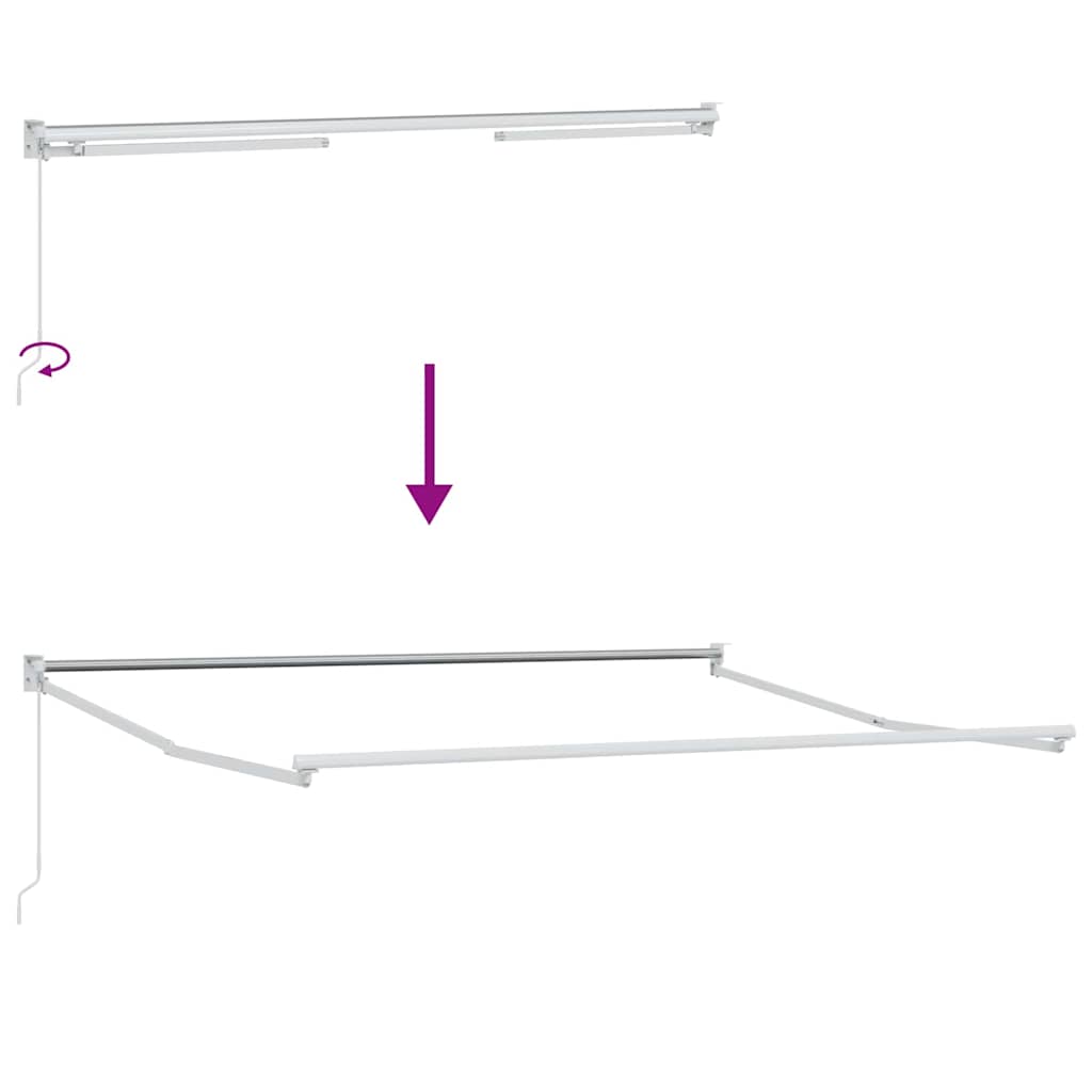 Ausziehbarer Sonnenschirmrahmen Weiß 300 x 250 cm Aluminium
