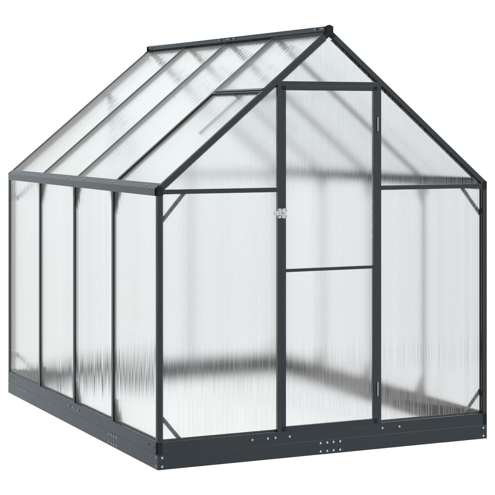Garten Gewächshaus mit Tür Anthrazit 183,5 x 183,5 x 207 cm