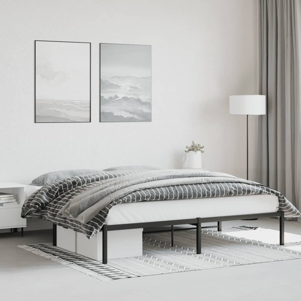 Bettgestell Metall Schwarz 75x190 cm