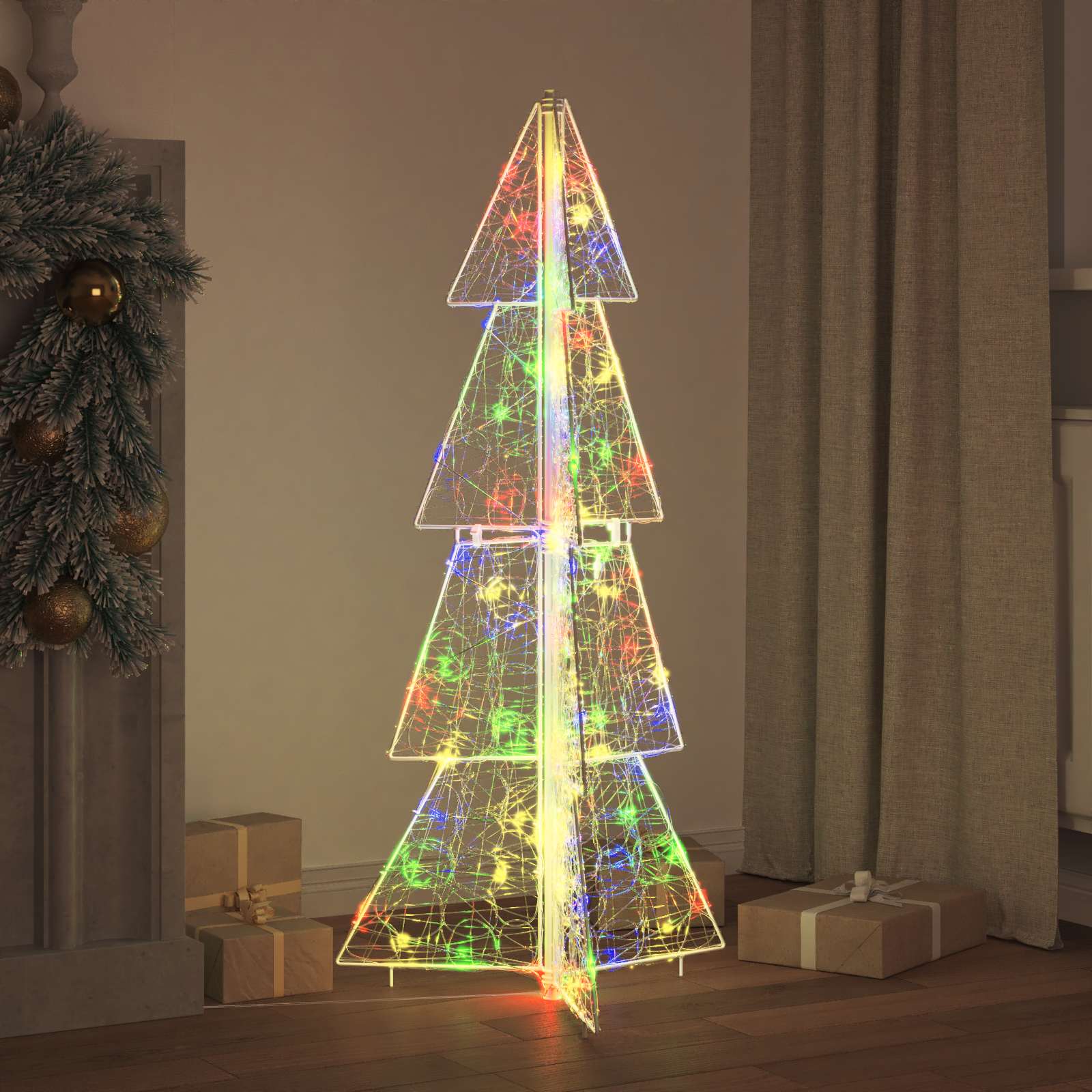 Weihnachtsbaum mit 100 LEDs Warmes Weiß 120 cm Acryl