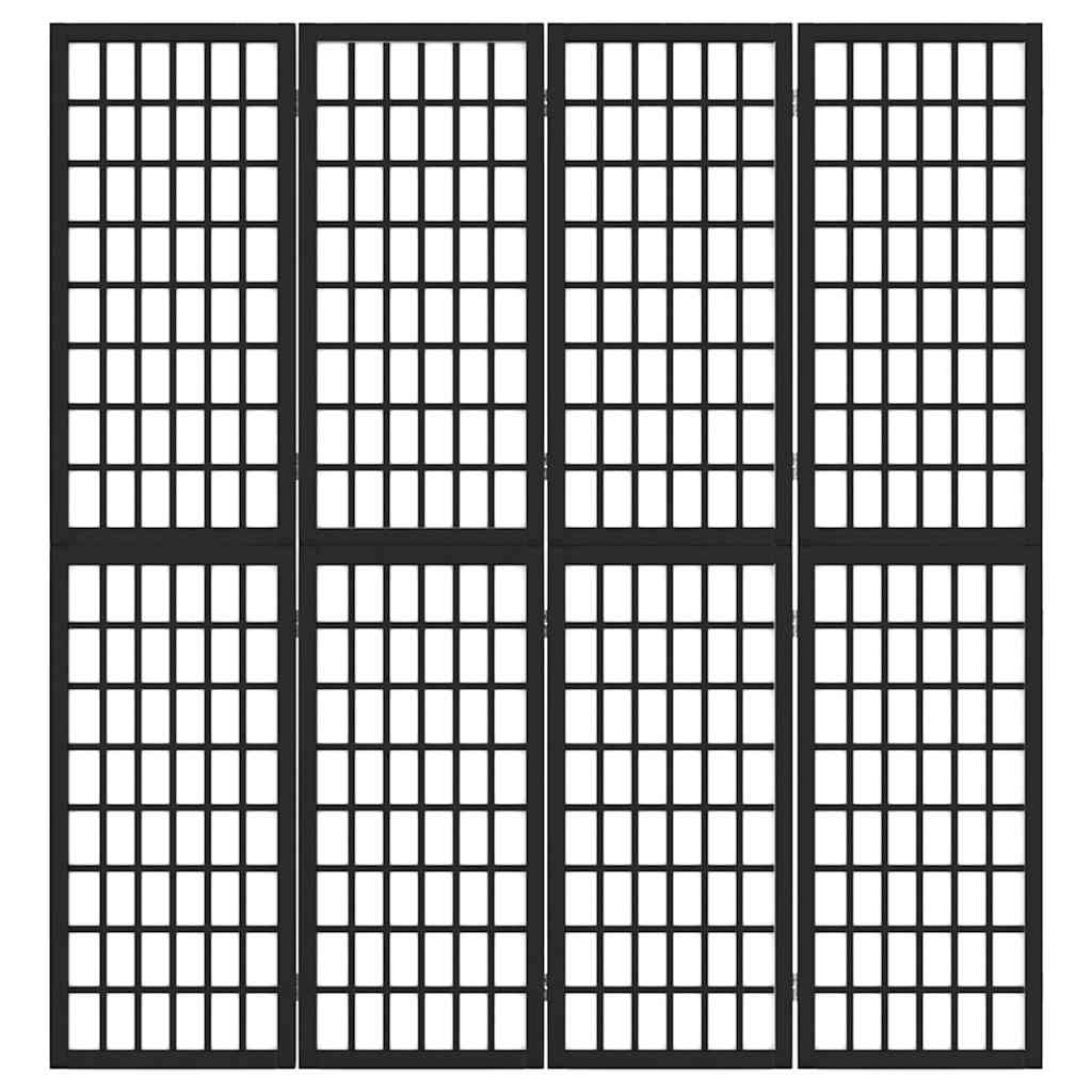3-tlg. Paravent Japanischer Stil Faltbar 120x170 cm Schwarz