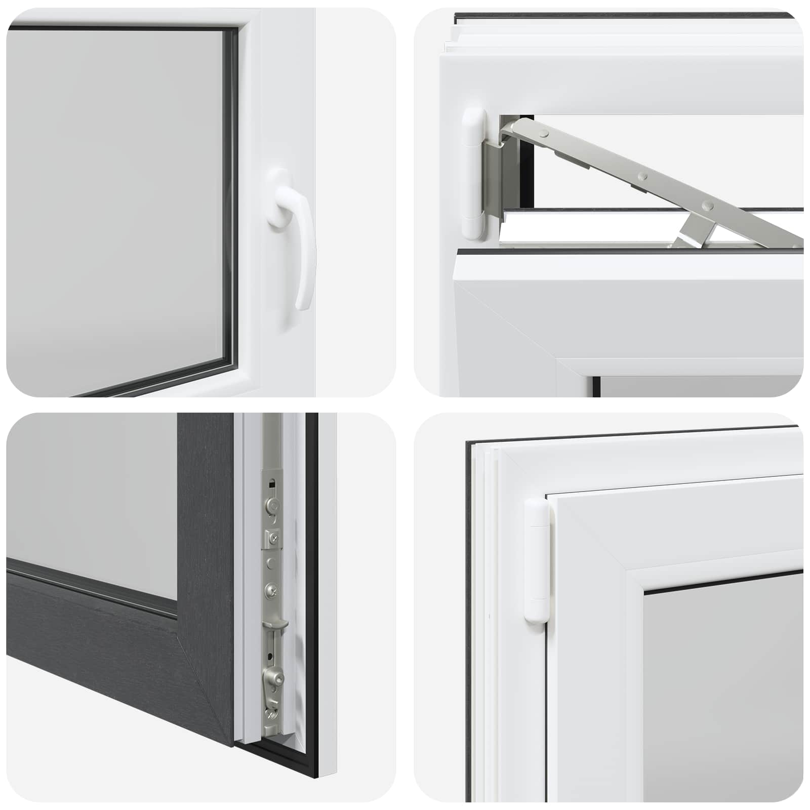Kellerfenster RISOR 50 x 50 cm PVC und Glas Weiß