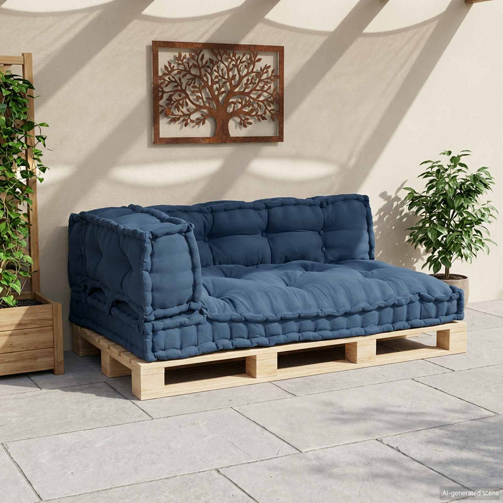 Palettensofa-Auflage Mehrfarbig Stoff Patchwork