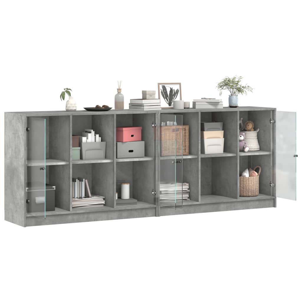 Bücherschrank mit Türen Weiß 204x37x75 cm Holzwerkstoff