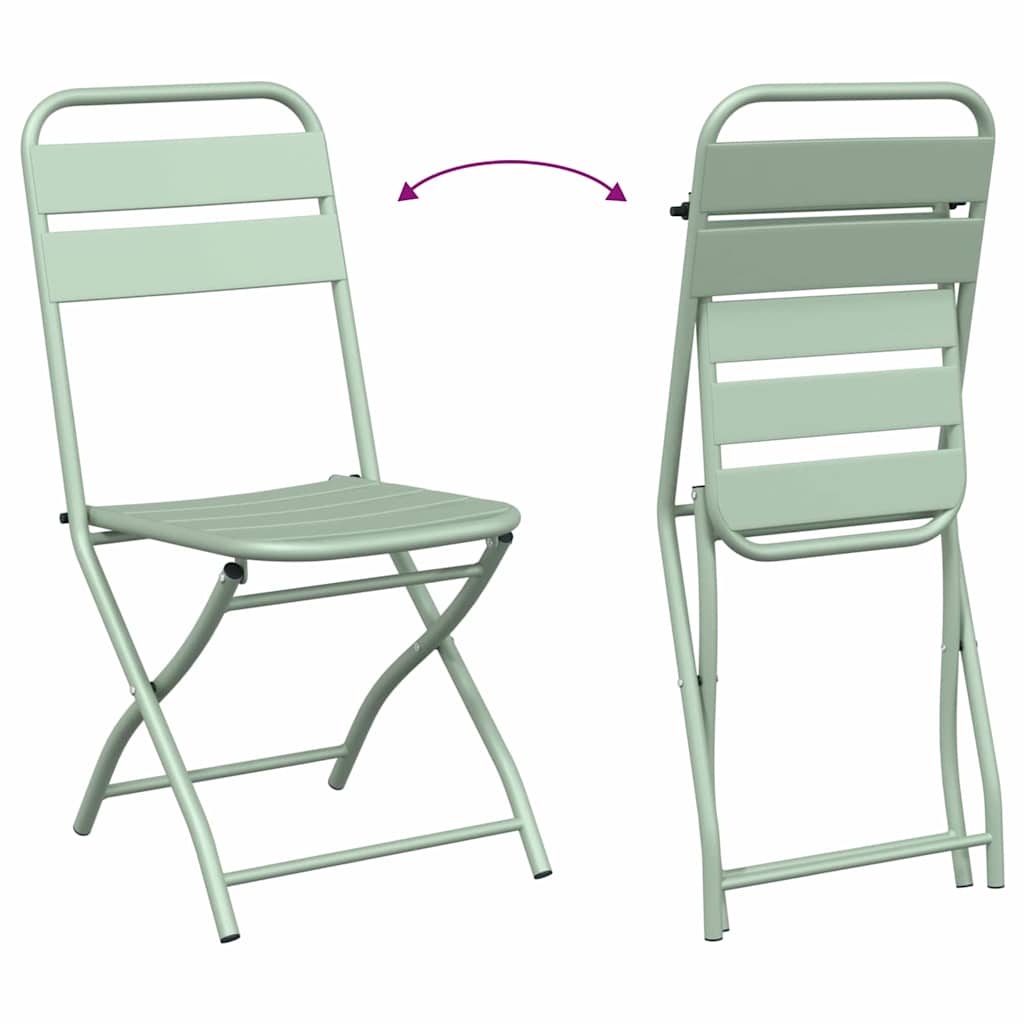 Gartenklappstuhl 2 pcs Grün 42 x 52 x 82 cm