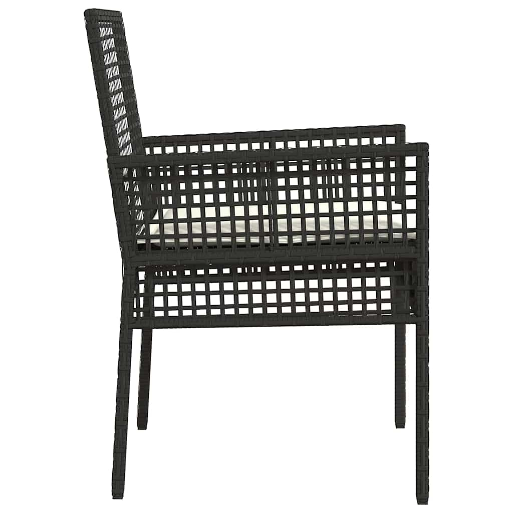 Gartenstuhl 2 pcs Schwarz 55 x 53 x 85 cm Poly-Rattan