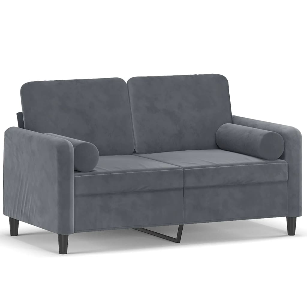 2-Sitzer-Sofa mit Zierkissen Dunkelgrün 120 cm Samt
