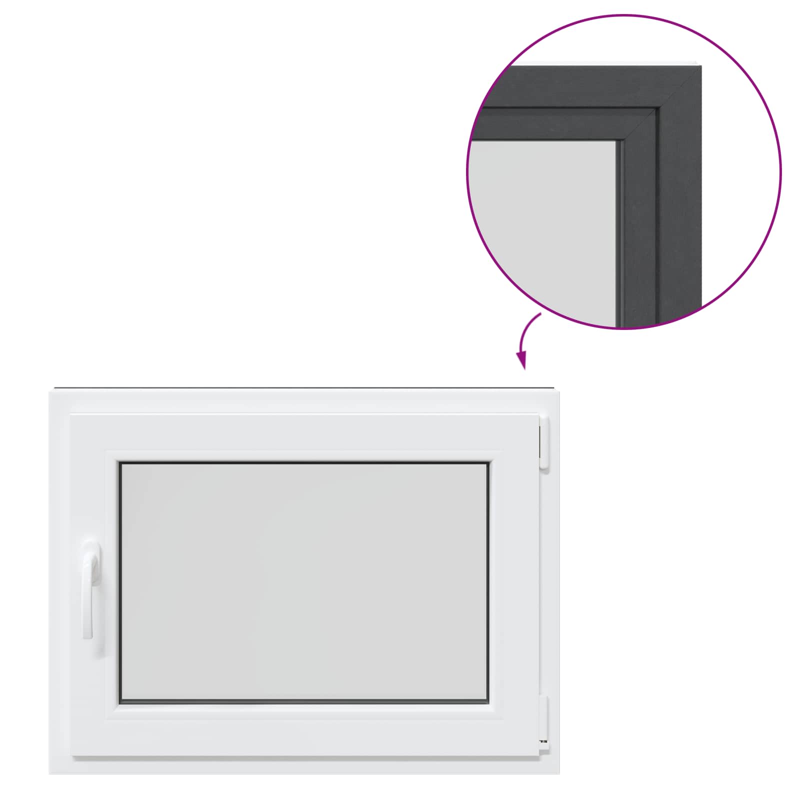 Kellerfenster RISOR 50 x 50 cm PVC und Glas Weiß