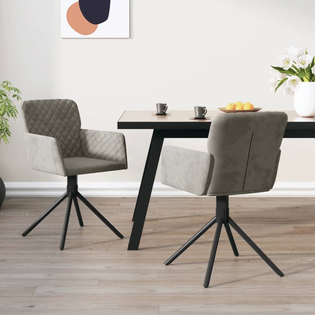 Esszimmerstühle 2 Stk. Drehbar Blau Samt