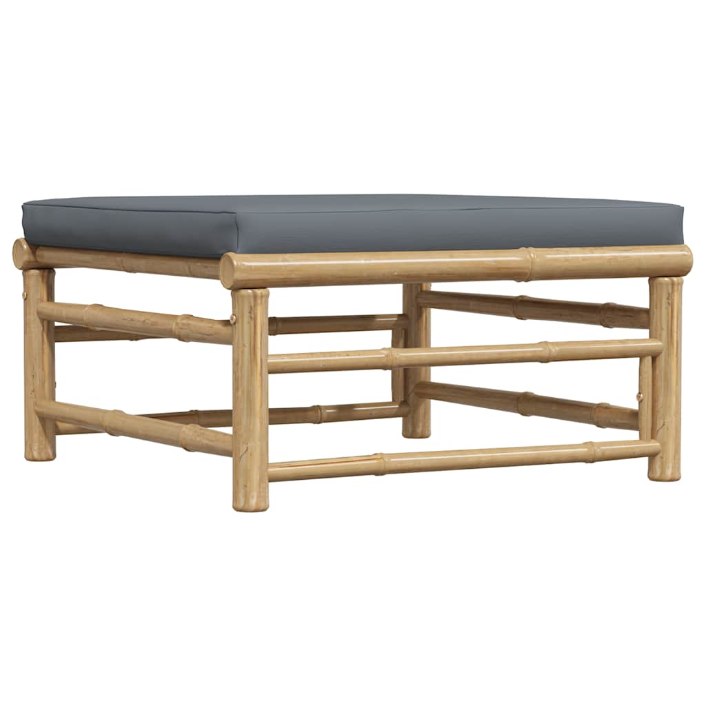 3-tlg. Garten-Lounge-Set mit Kissen Bambus