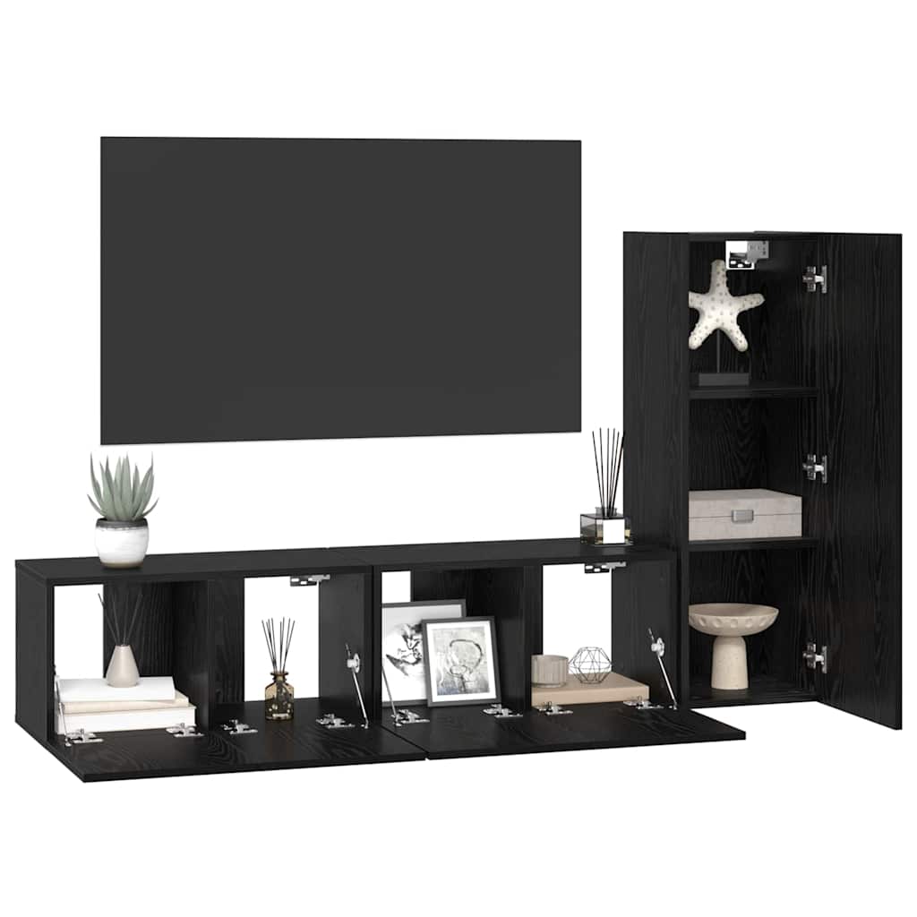 3-tlg. TV-Schrank-Set Weiß Holzwerkstoff