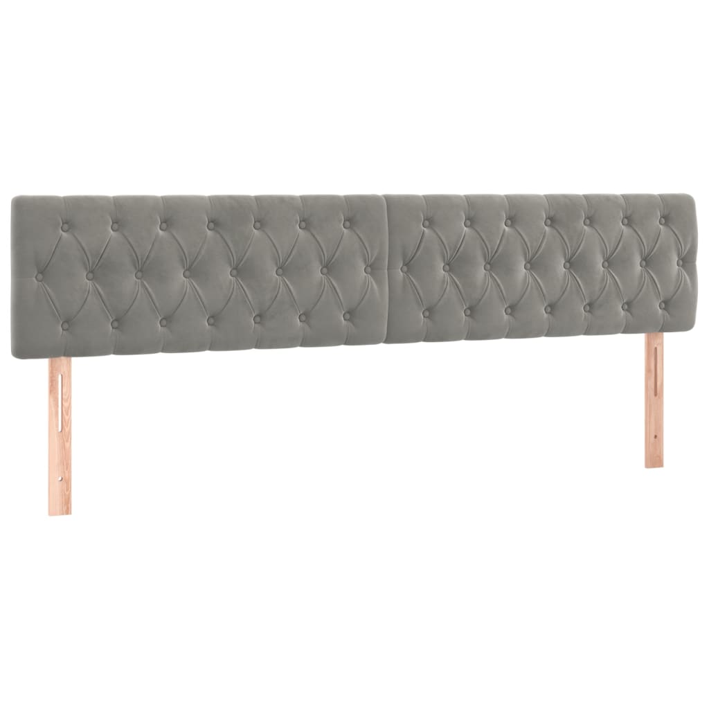 Kopfteil Hellgrau 80x7x118/128 cm Samt