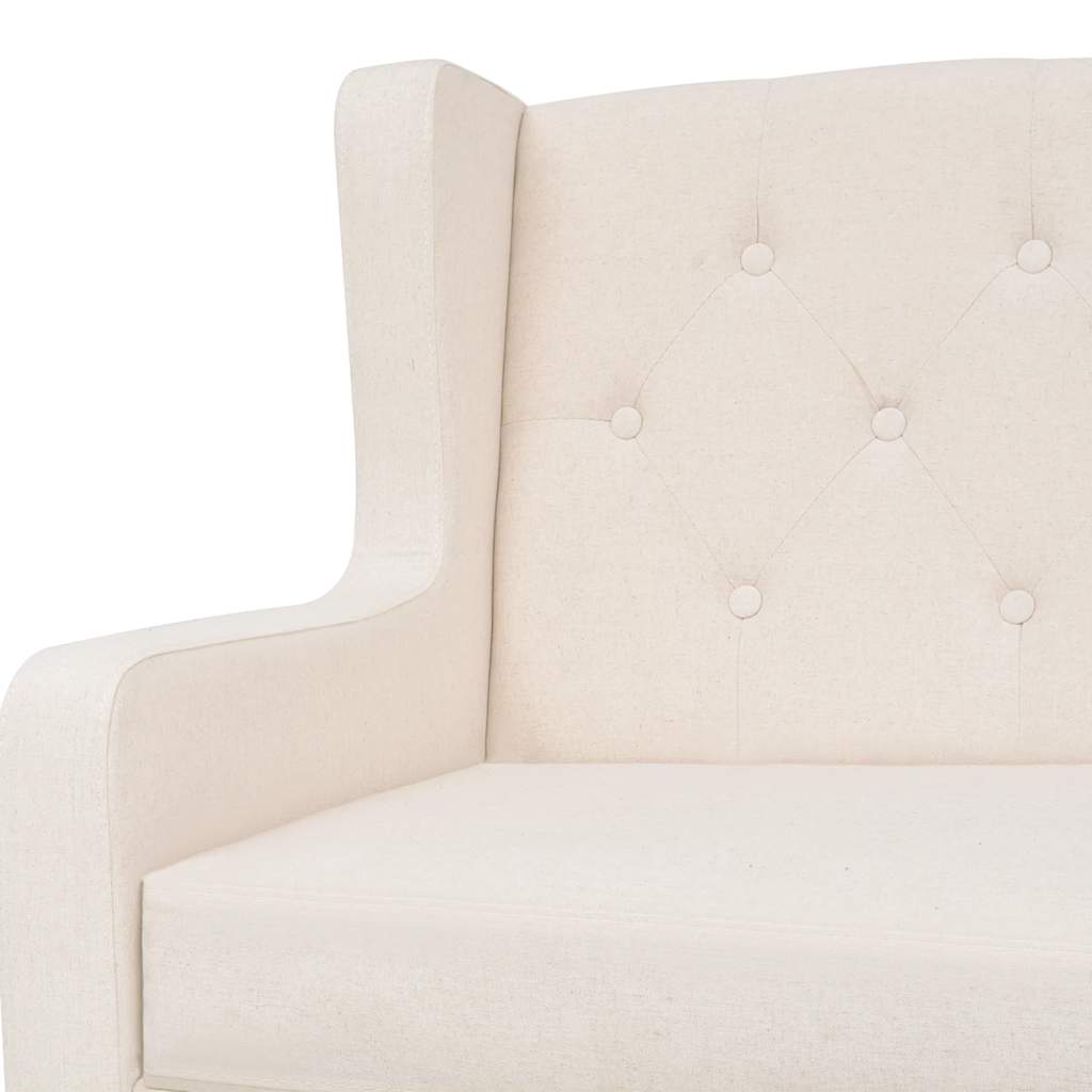 2-Sitzer Sofa Stoff Cremeweiß