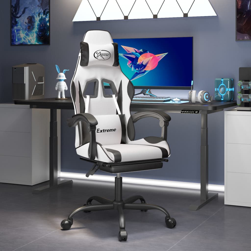 Gaming-Stuhl Drehbar Schwarz und Grün Kunstleder
