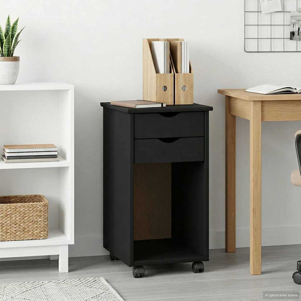 Rollschrank Honigbraun 34 x 39 x 65,5 cm Massives Kiefernholz