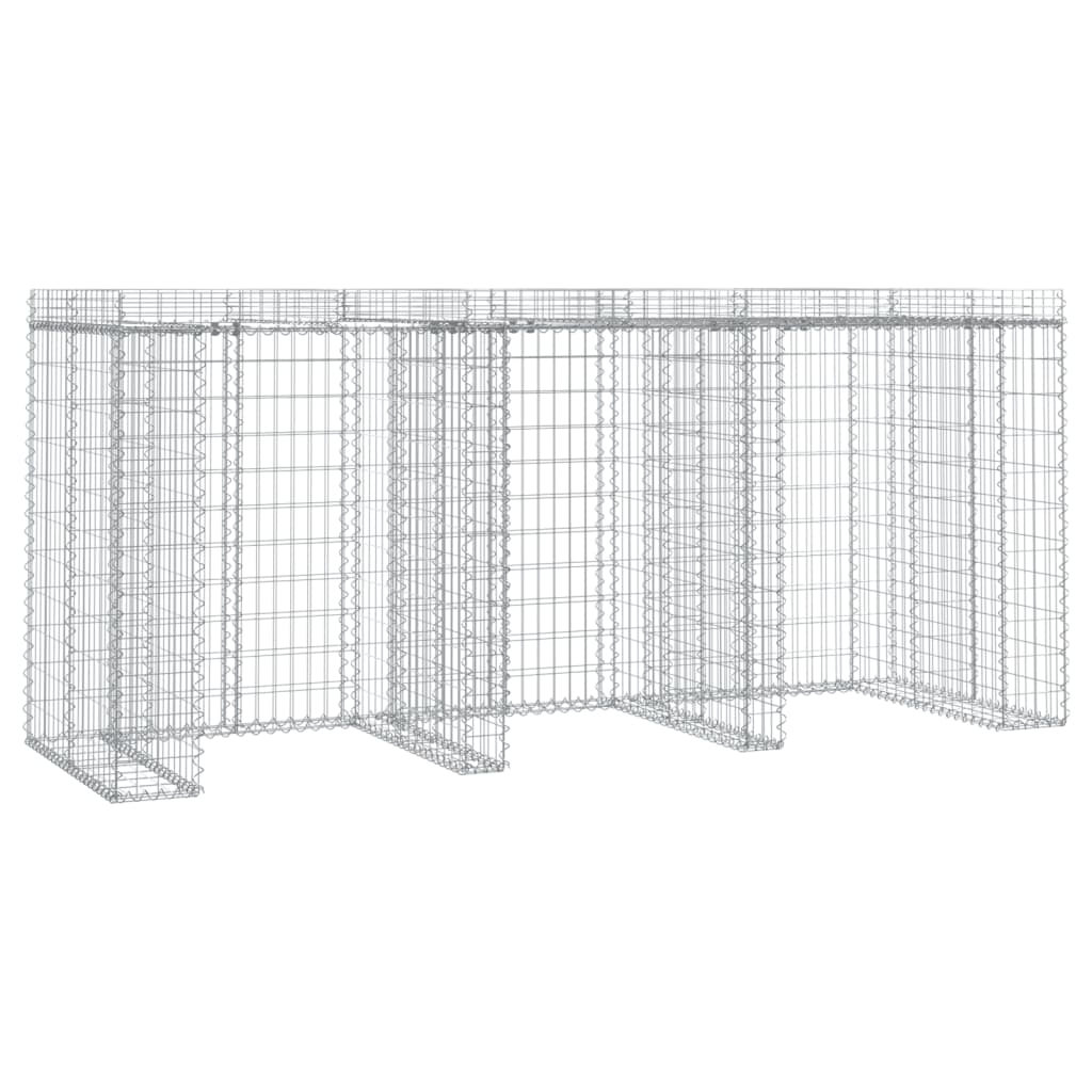 Gabionen-Mülltonnenbox 110x91x120 cm Verzinktes Eisen