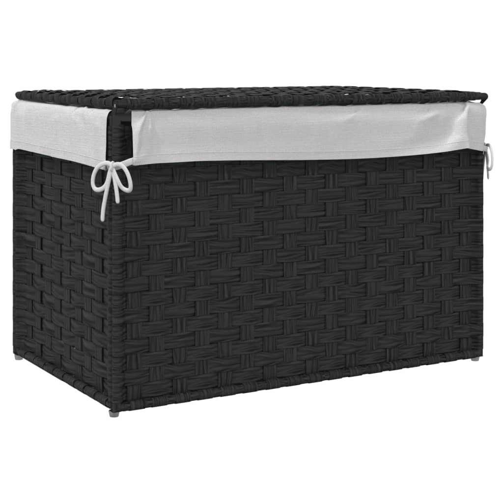 Wäschekorb mit Deckel 55,5x35x34 cm Poly Rattan