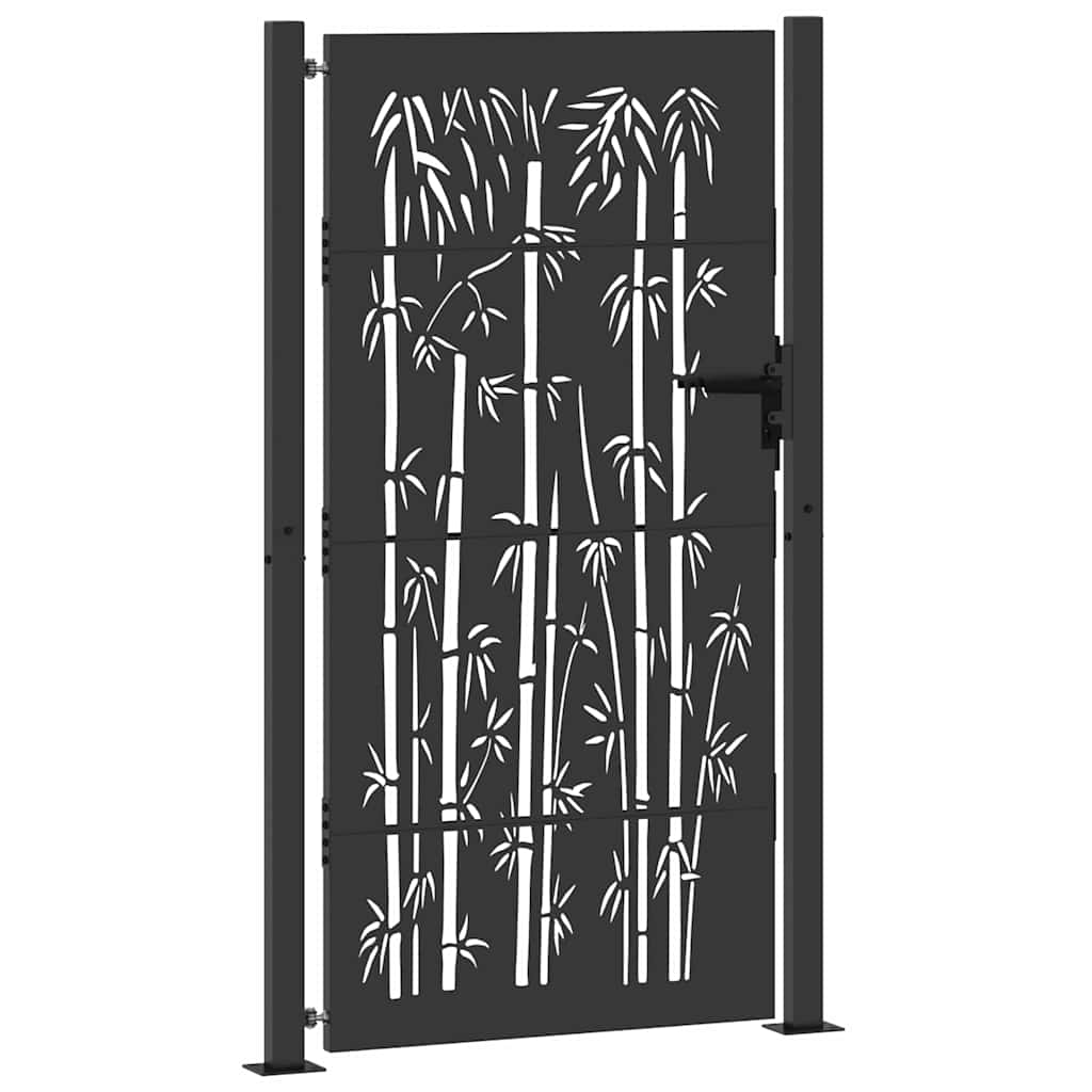 Gartentor 100x75 cm Cortenstahl Bambus-Design