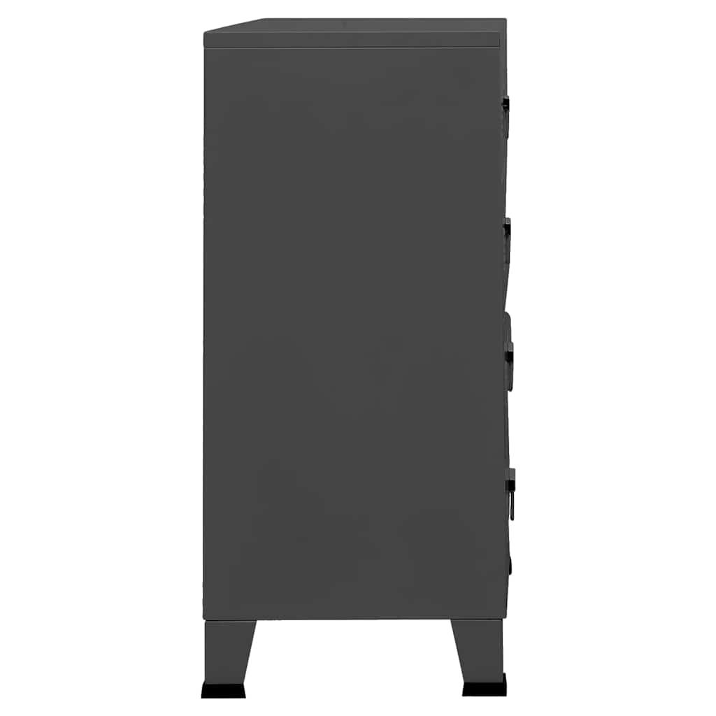 Schubladenschrank Metall Industrie-Stil 78 x 40 x 93 cm Schwarz