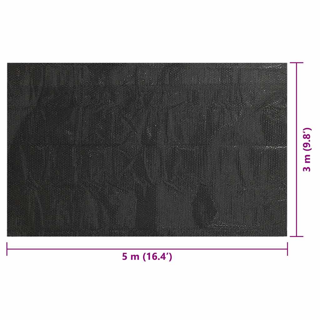 Solar Poolabdeckung 1000 x 500 cm 110 μm Quadratisch PE Schwarz