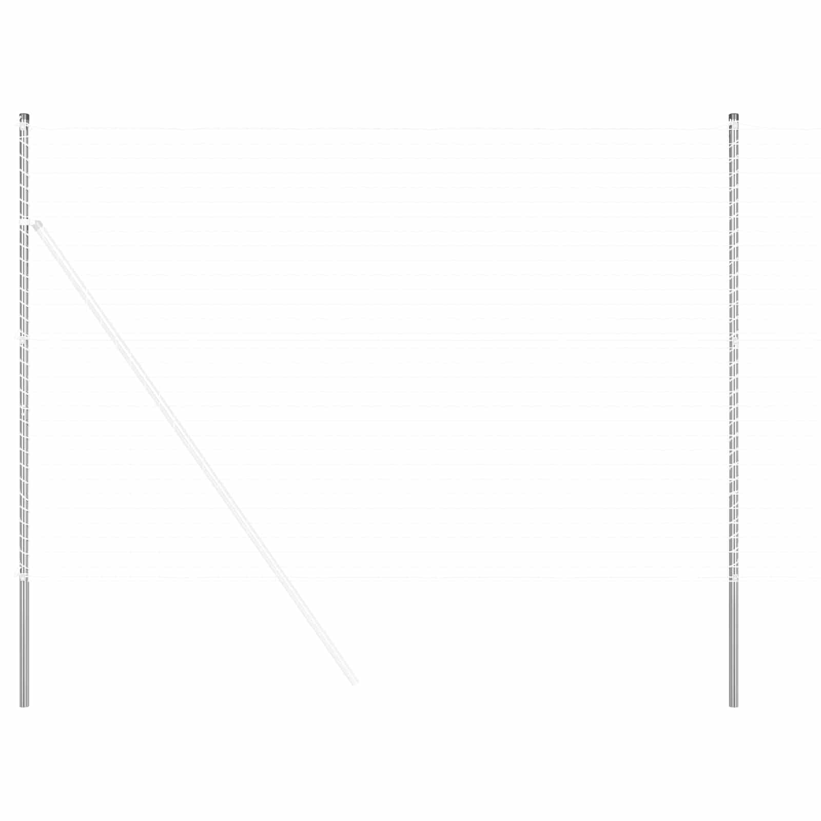 Zaunpfosten 2 pcs Grün 50 cm Pulverbeschichteter Stahl
