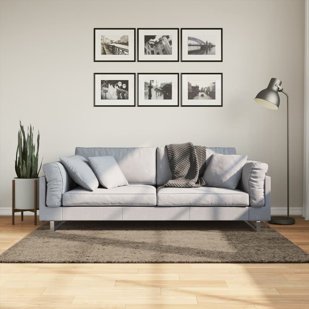 Teppich ISTAN Hochflor Glänzend Anthrazit 100x200 cm