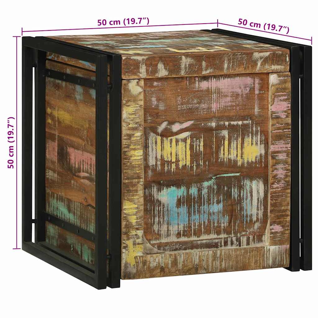 Aufbewahrungsbox 50 x 50 x 50 cm Massives upgecyceltes Holz