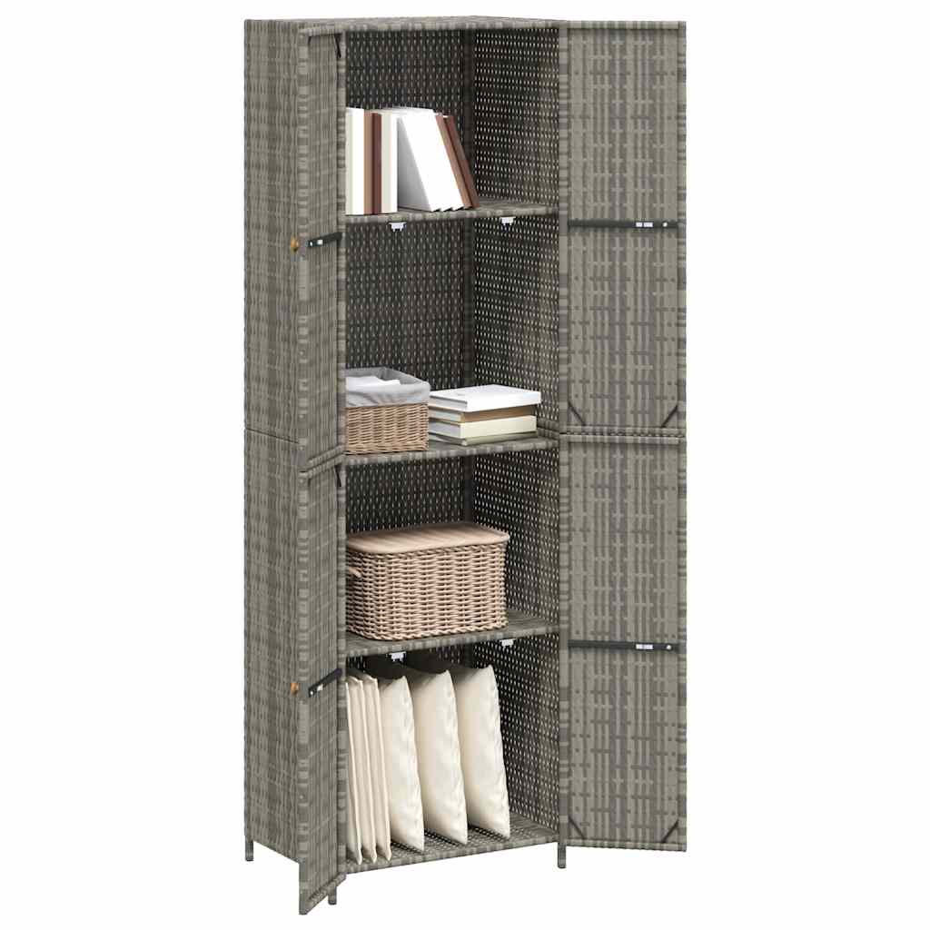 Gartenschrank Schwarz 59x40x180 cm Poly Rattan