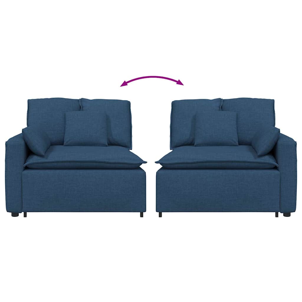 Modulares Sofa Endmodul mit Armlehne Kissen Hellgrau 100 cm