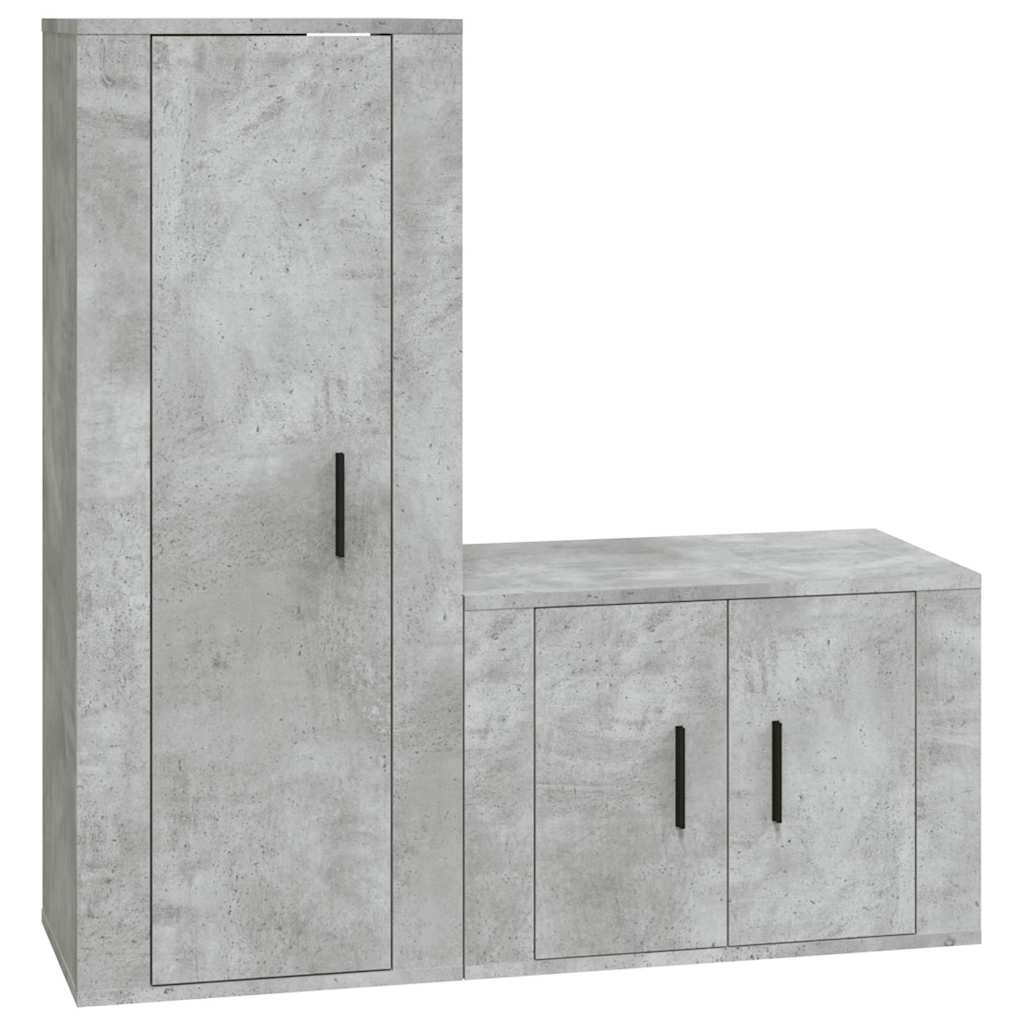 2-tlg. TV-Schrank-Set Weiß Holzwerkstoff