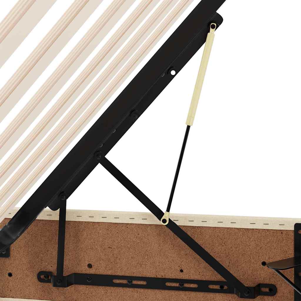 Aufbewahrungsbett mit Matratze Hellgrau 90 x 190 cm Polyester