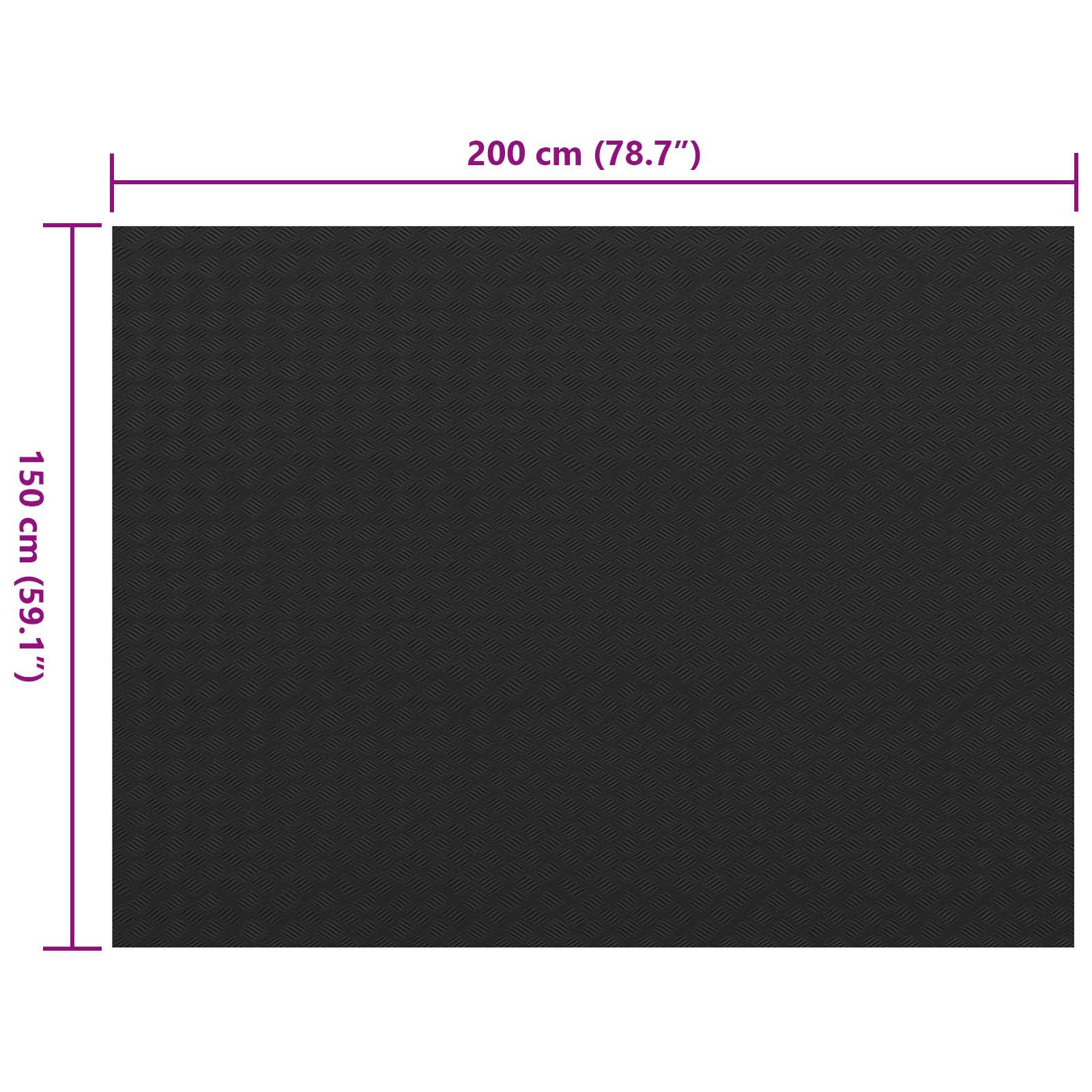 Bodenbelag Schwarz 1 x 2 m Gummi