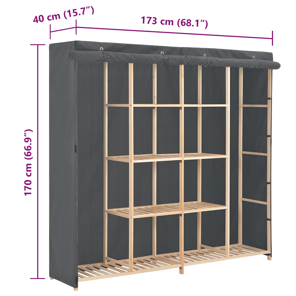 Kleiderschrank Weiß 173 x 40 x 170 cm Stoff