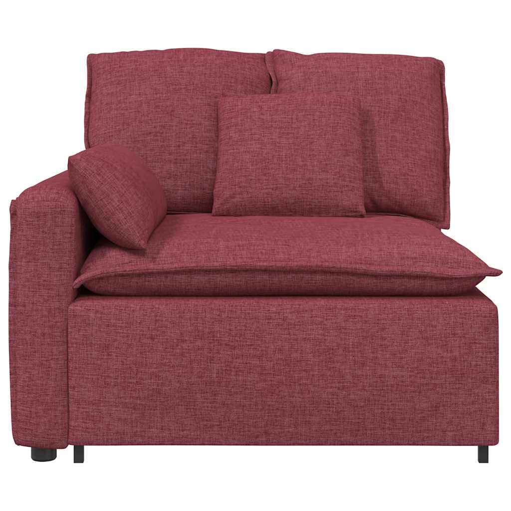 Modulares Sofa Endmodul mit Armlehne Kissen Hellgrau 100 cm