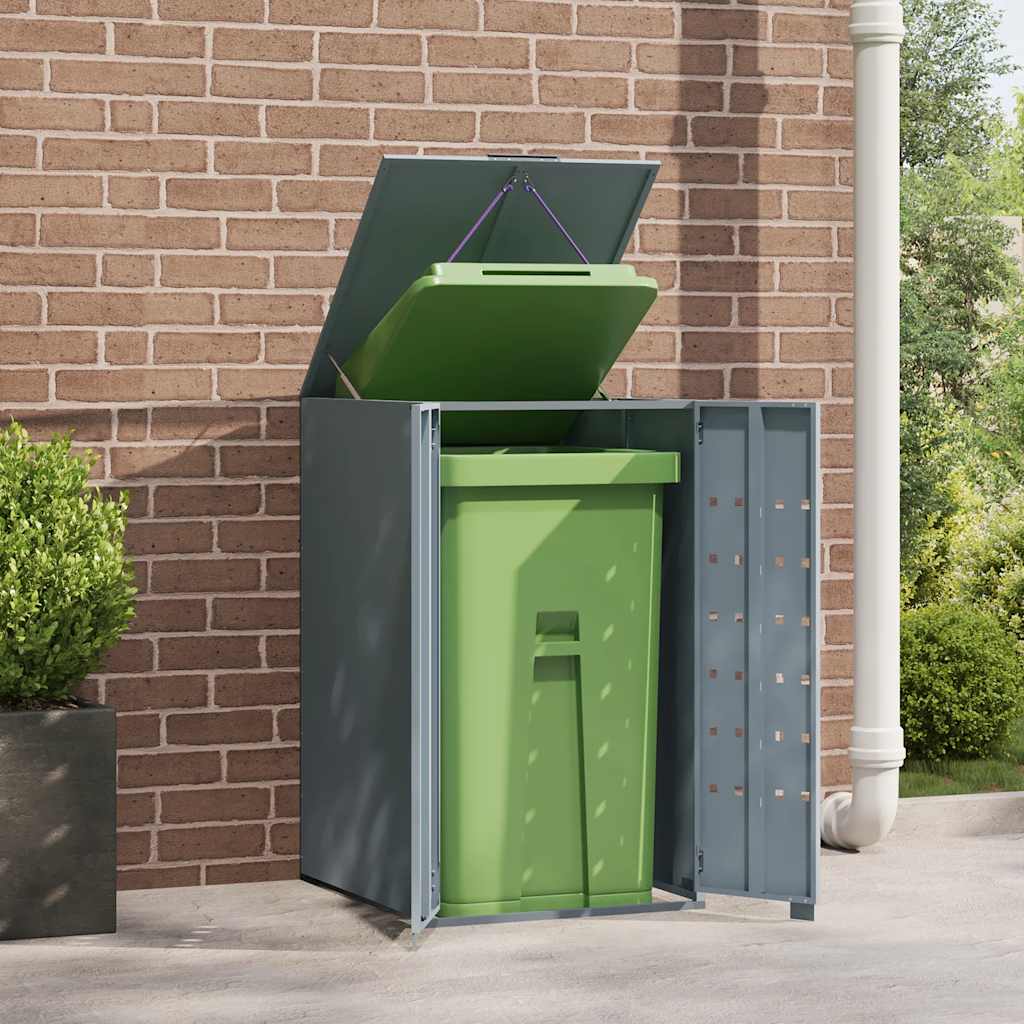 Mülltonnenbox für 2 Tonnen Schwarz 138x79x117 cm Stahl